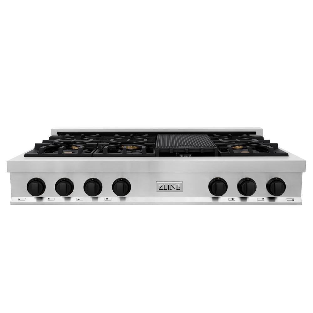 ZLINE 48" Stainless Steel Gas Cooktop with 7 Burners