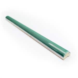 Catalina Green Lake 0.75 in. x 12 in. Polished Ceramic Wall Pencil Liner Tile