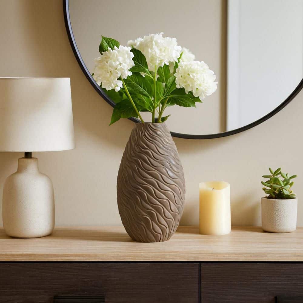 14 in. Brown Ceramic Oval Decorative Vase price history on PriceWatchPro