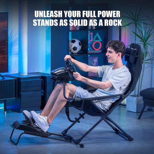 NISSEKI IMPUL RACING TEAM 折りたたみチェア ComHoma Sim Racing Cockpit Foldable and Adjustable Supports Black