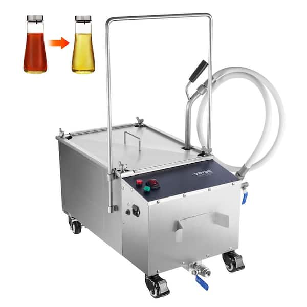 Mobile Fryer Filter, 33 qt. Silver Oil Tank Capacity, Oil Filtration System with 10 L/min Oil Filtration Speed