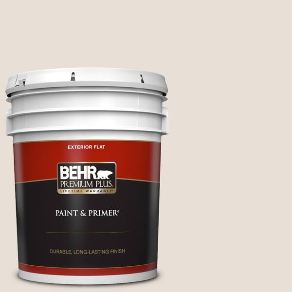 BEHR PREMIUM PLUS 5 gal. #PPU2-04 Pale Cashmere Flat Exterior Paint & Primer