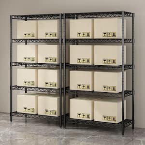 5-Tier Black Adjustable Wire Shelving Metal Storage Shelf Unit (35.7 in. W x 70.86 in. H x 13.97 in. D)