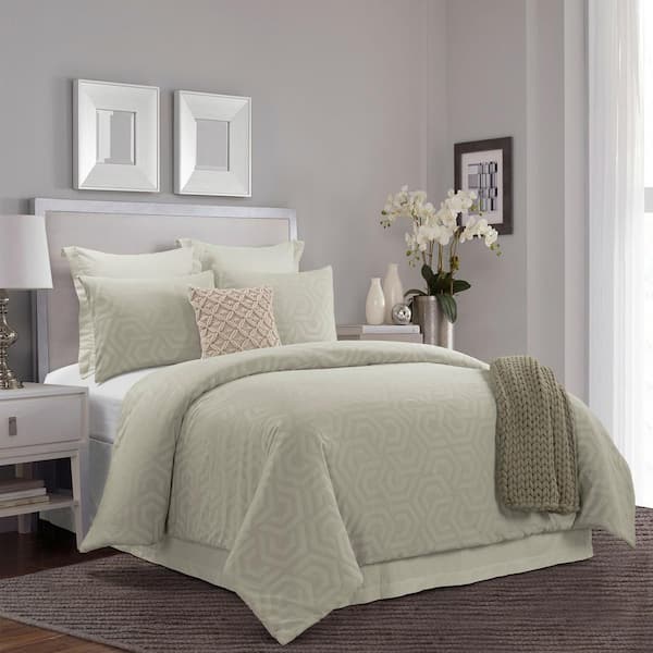 DONNA SHARP Seville 3-Piece Sage Cotton King Comforter Set
