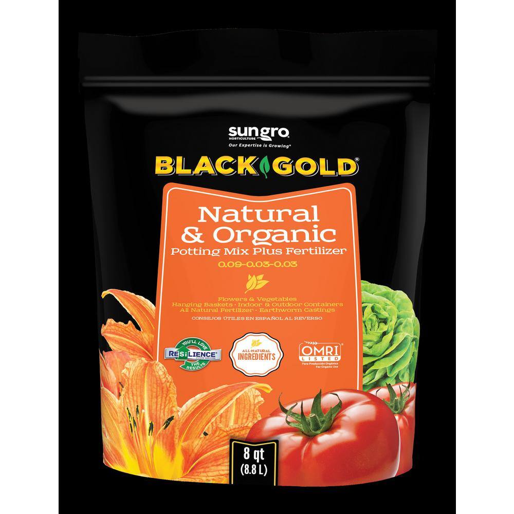 BLACK GOLD 8QT Natural and Organic Potting Mix 1402040.Q08P - The Home ...