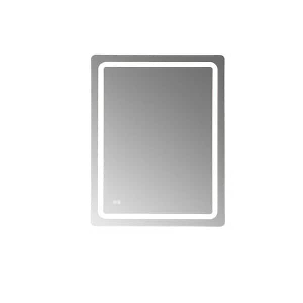 EPOWP 28 in. W x 36 in. H Rectangular Frameless Anti-Fog LED Wall Bathroom Vanity Mirror in Silver