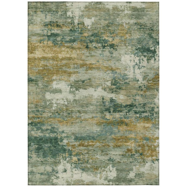 Chantille Machine Washable Indoor/Outdoor Abstract ACN2810 Aloe 8 ft. x 10 ft. Area Rug