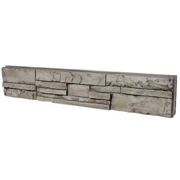 TRITAN BP Summit Faux Stone Panel 48 in x 8 in Gray-Ash Color