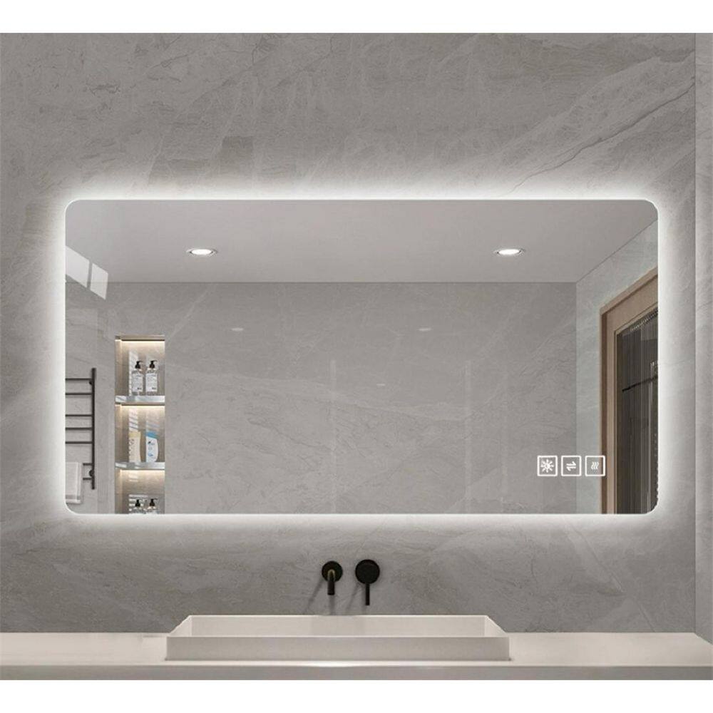 24 in. W x 48 in. H Rectangular Frameless LED Wall Bathroom Vanity Mirror in Silver price history on PriceWatchPro