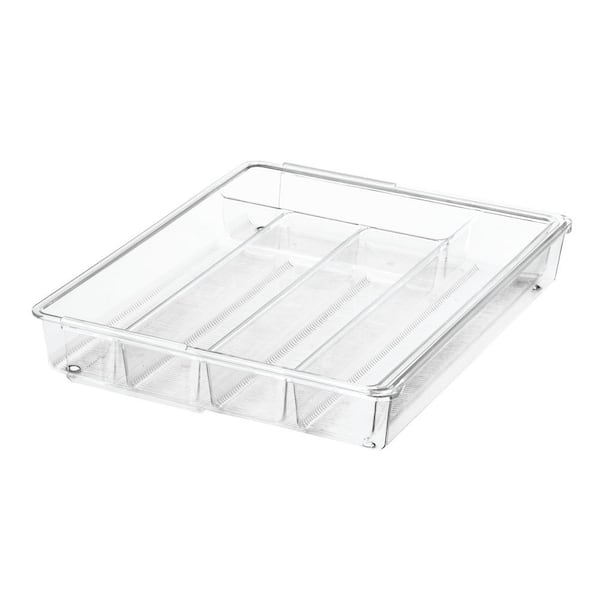 iDesign Expandable Cutlery Tray Organizer Clear
