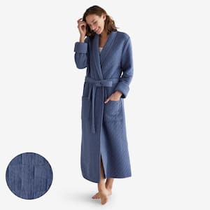 Air Layer Women's Extra Large Blue Cotton Robe