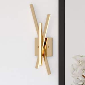 Barcelo 1 Light Integrated LED Gold Contemporary Wall Sconce White Acrylic Diffusor