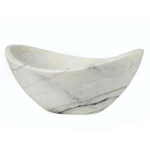 Small Canoe Vessel Sink in Guanxi White Marble