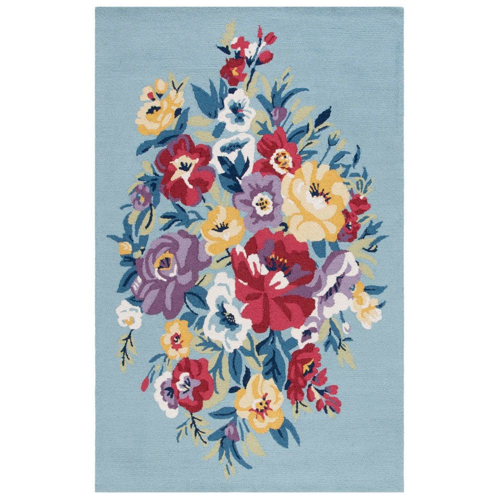 Chelsea 6 ft. x 9 ft. Blue/Rose Oversized Floral Area Rug price history on PriceWatchPro