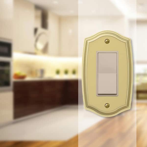 Vineyard 1 Gang Rocker Steel Wall Plate - Polished Brass