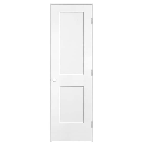 24 in. x 80 in. 2-Panel Logan Left-Hand Solid Core Ultra-Pure White Molded Composite Single Prehung Interior Door