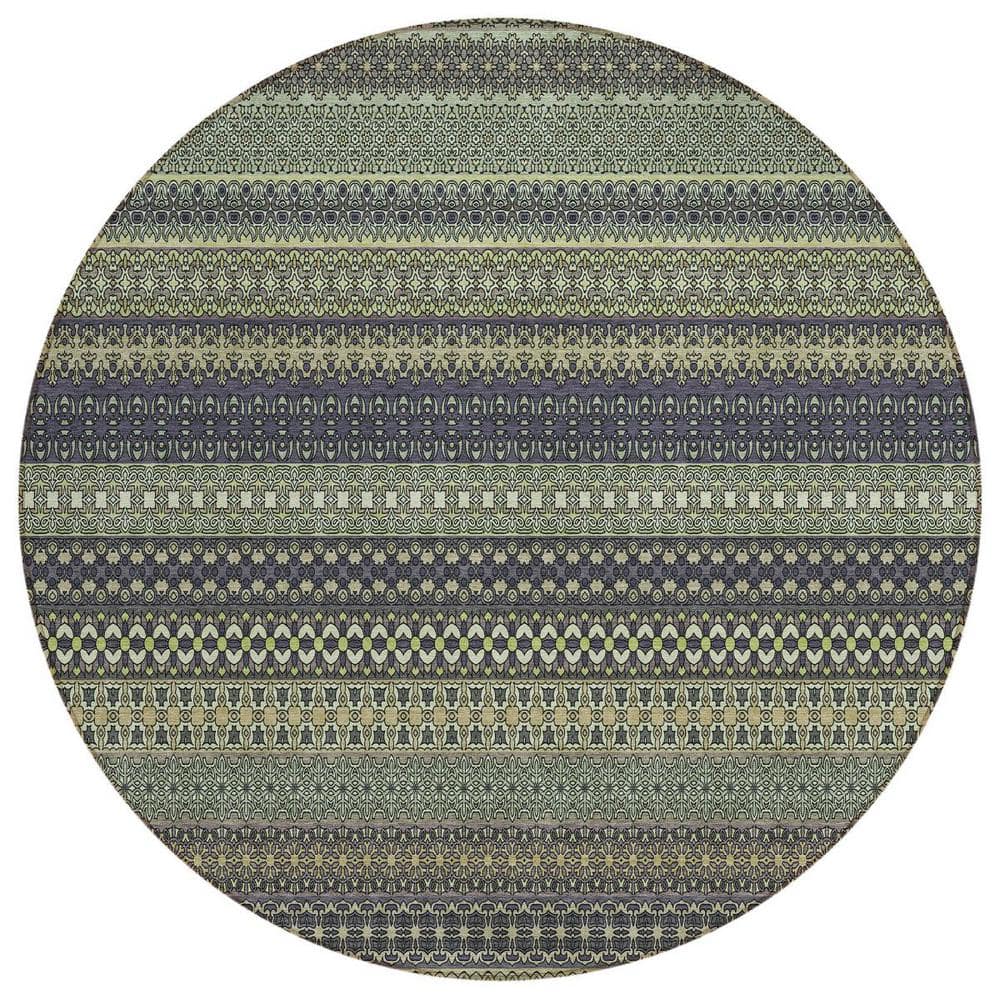 Sage 8 ft. Round Woven Striped Polyester Round Indoor/Outdoor Area Rug price history on PriceWatchPro