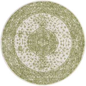 Bromley Midnight Green 3 ft. Round Area Rug