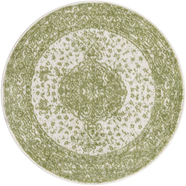 Unique Loom Bromley Midnight Green 3 ft. Round Area Rug