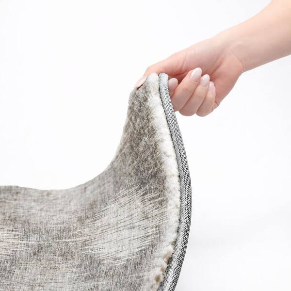 Dream Shag Premium Machine Washable Abstract ADS849 Gray 8 ft. x 8 ft. Round Rug