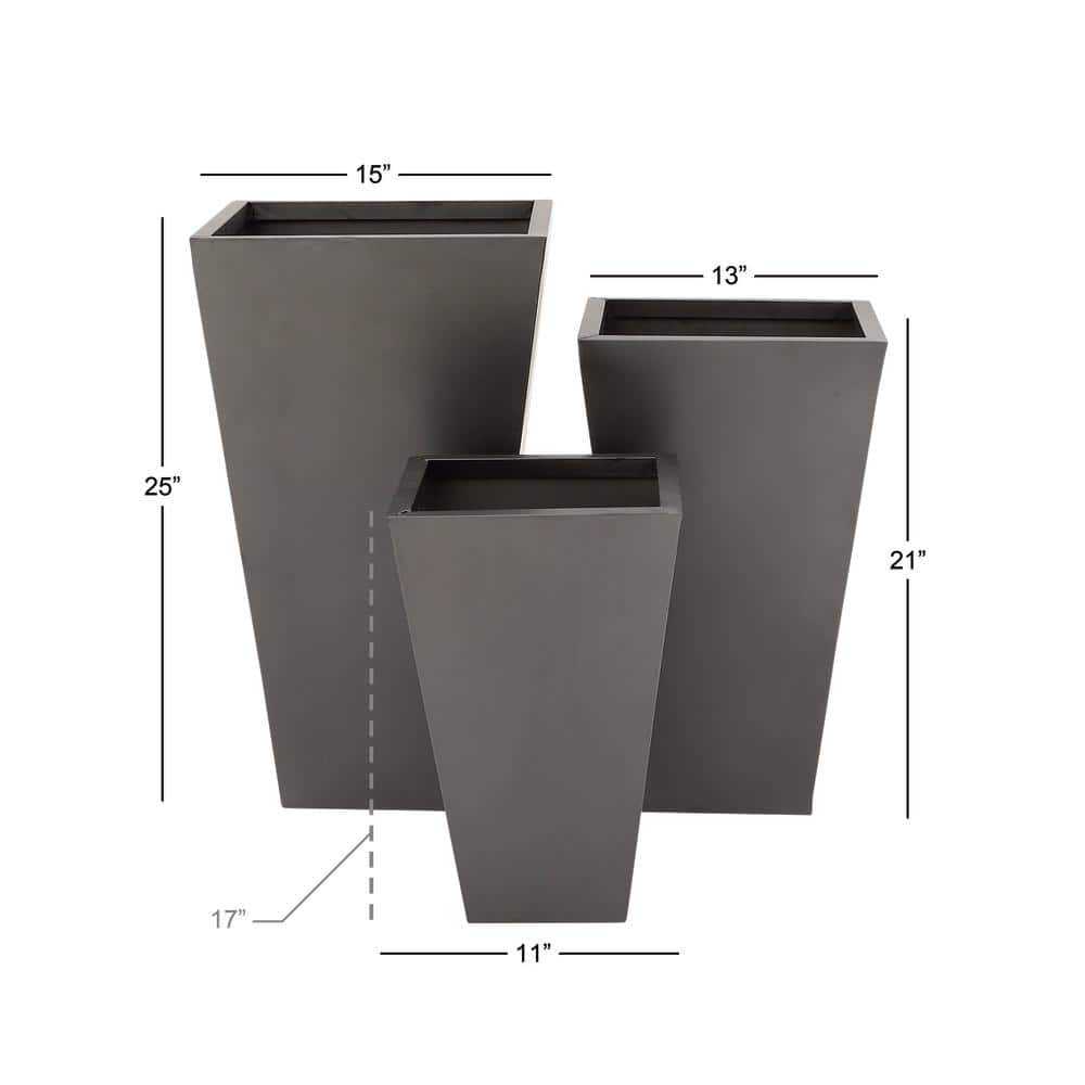 Elegant Black Iron Square Planters for Indoor/Outdoor - Set of 3