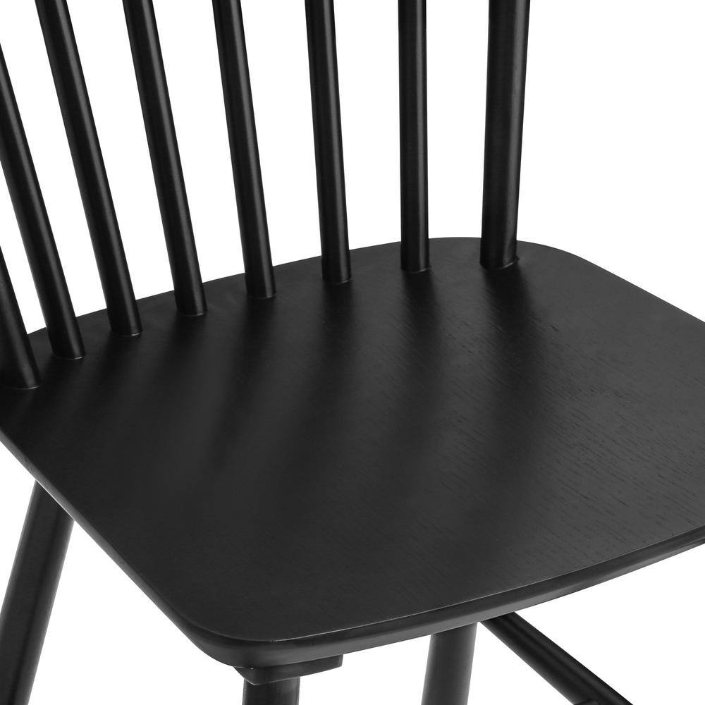 Black High-Back Wood Windsor Side Chairs, Set of 2