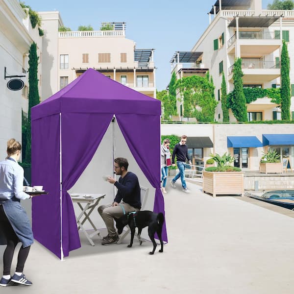 EAGLE PEAK 5 ft. x 5 ft. Pop-Up Canopy with 4-Side Wall Panels E25SW4 ...