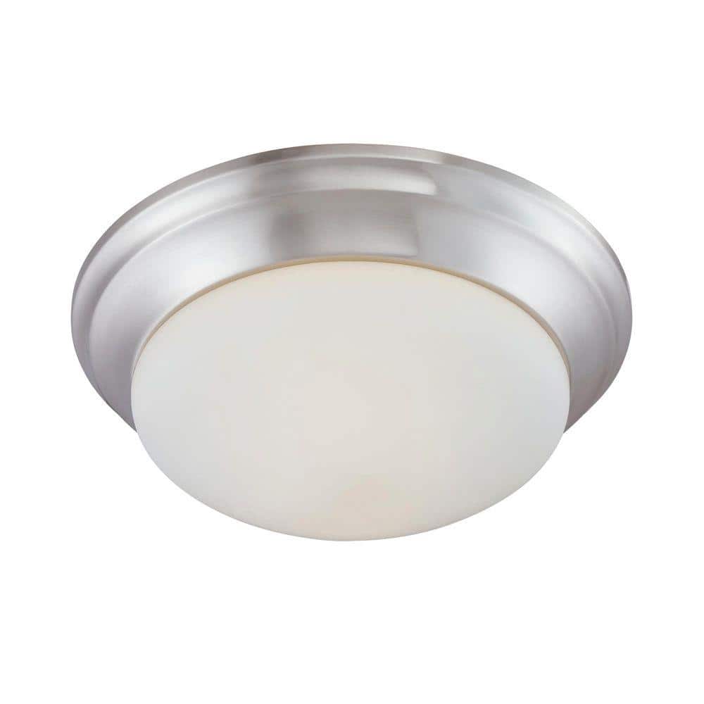 14.25" Brushed Nickel Glass Flush Mount Ceiling Light