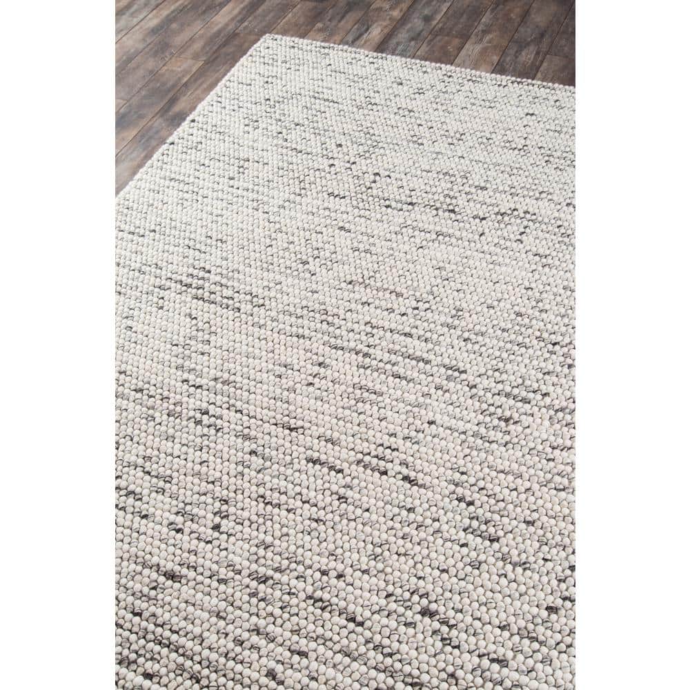 Handmade Blue and Ivory Wool Viscose Striped Rug, 8'9" x 11'9"