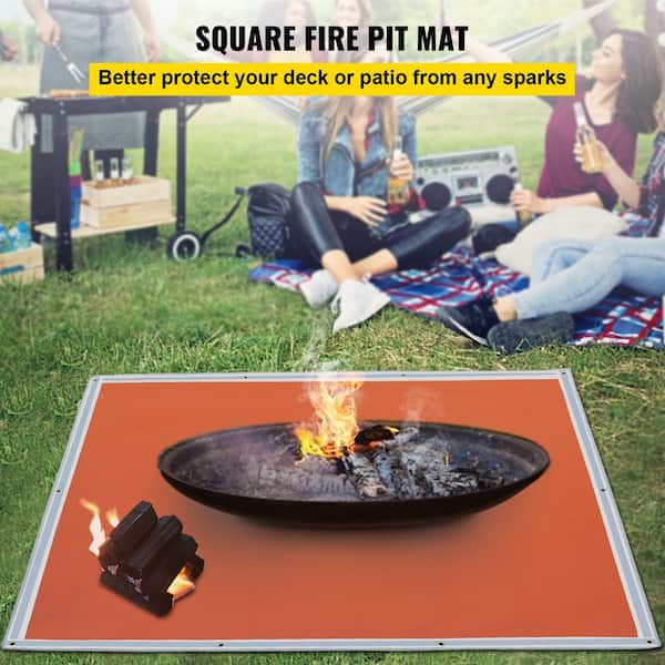 Dropship VEVOR Square Fire Pit Mat Fireproof Mat 67 X 60 Fire Pit Pad  1022°F Heat Proof to Sell Online at a Lower Price
