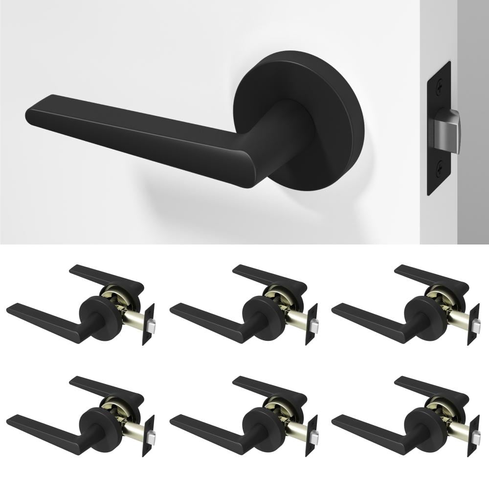 Okun Halo Metal Matte Black Passage Hall/Closet Flat Door Handle