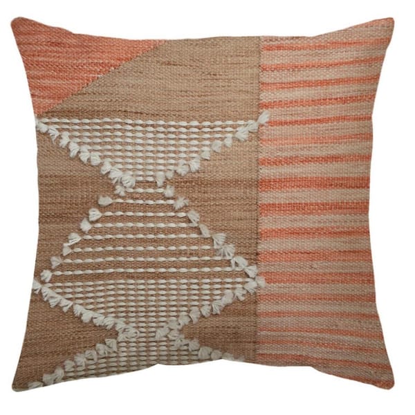 Unbranded 18 in. x 18 in. Woven Outdoor Multi-Recyled Polyester Throw Pillow