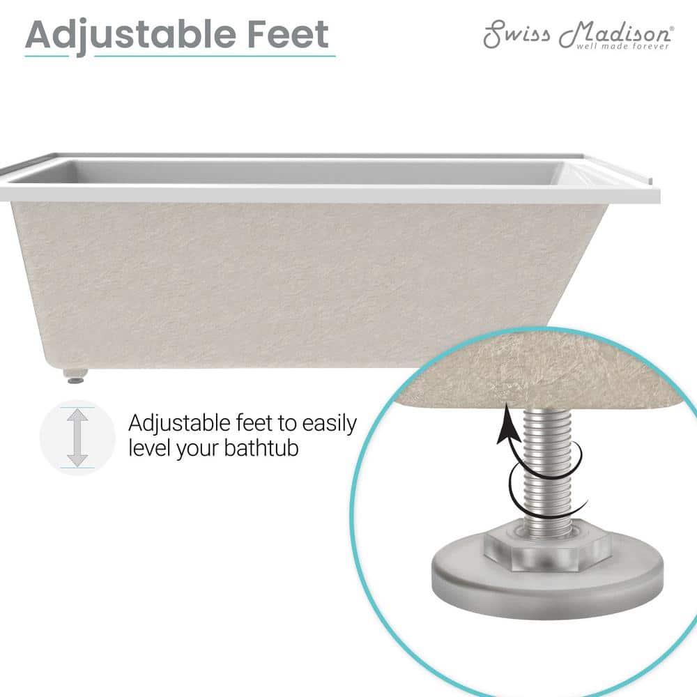 Voltaire 30" White Acrylic Drop-In Bathtub