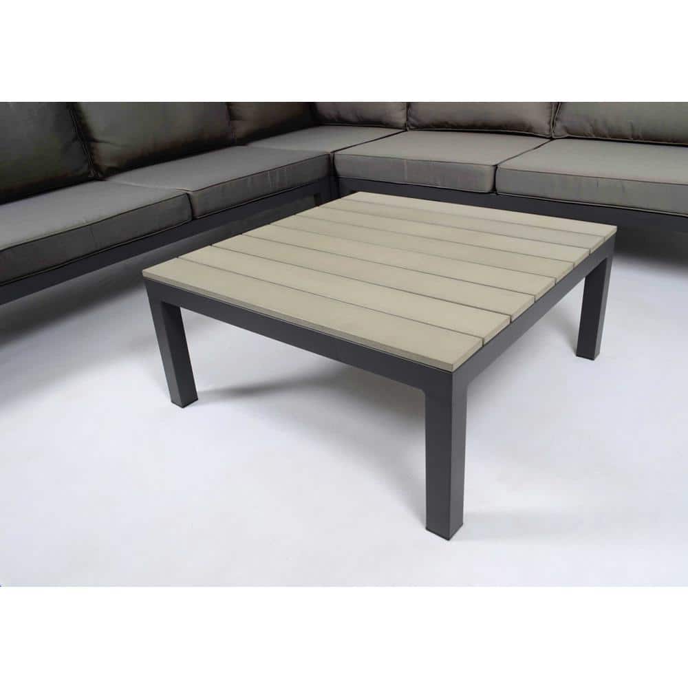 Lakeview 5-Person Outdoor Sectional Sofa with Charcoal Cushions