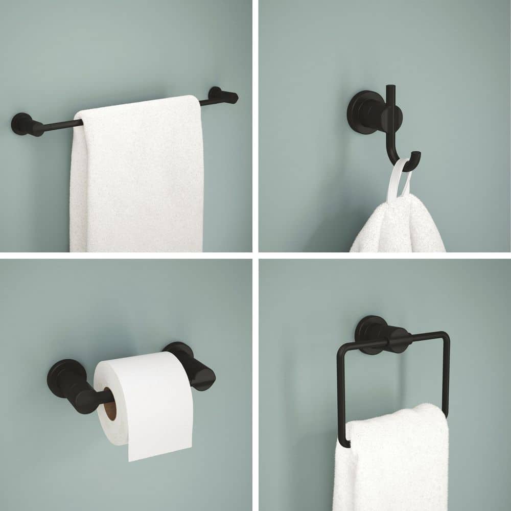 Nicoli Matte Black 24-Inch Metal Bath Hardware Set