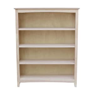 48 in. H Unfinished Solid Wood 4-Shelf Standard Bookcase