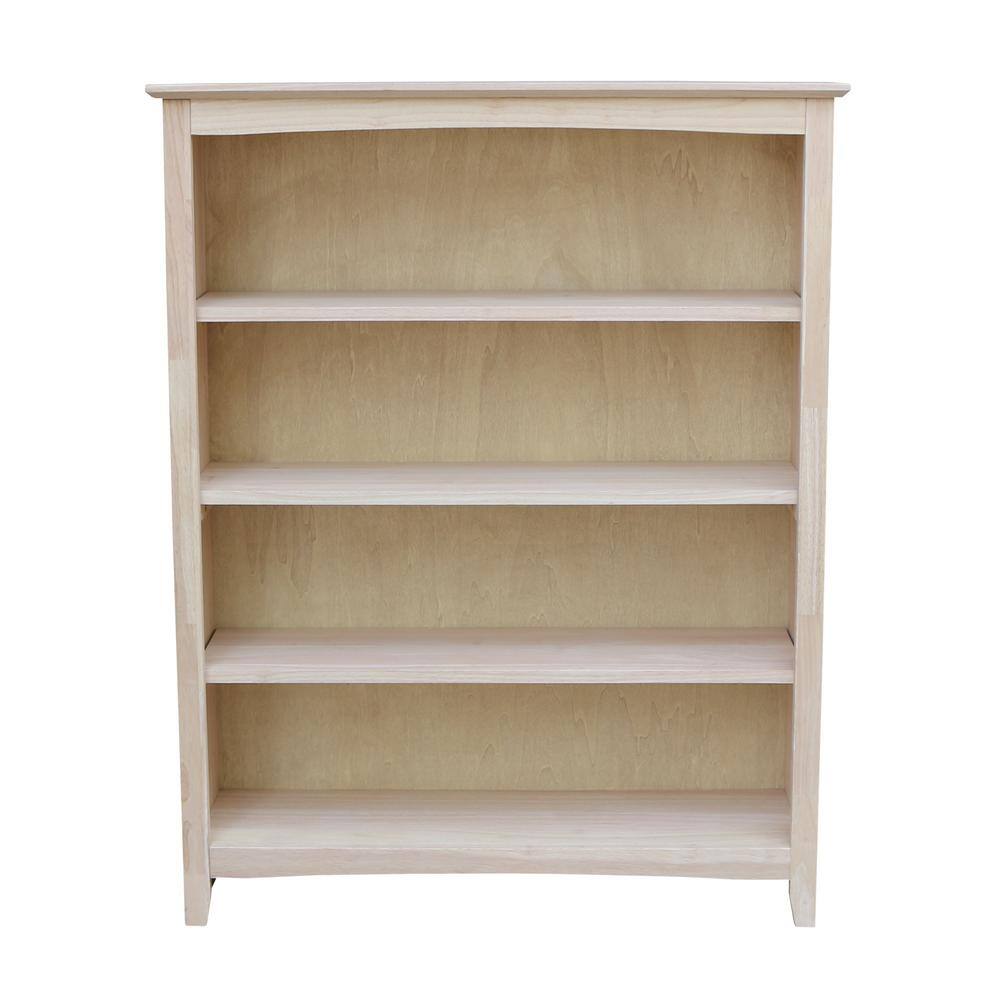 International Concepts 48 in. H Unfinished Solid Wood 4Shelf Standard
