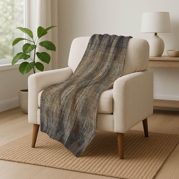 Premium Machine Washable ASB893 Taupe 50 in. x 70 in. Sherpa Throw Blanket