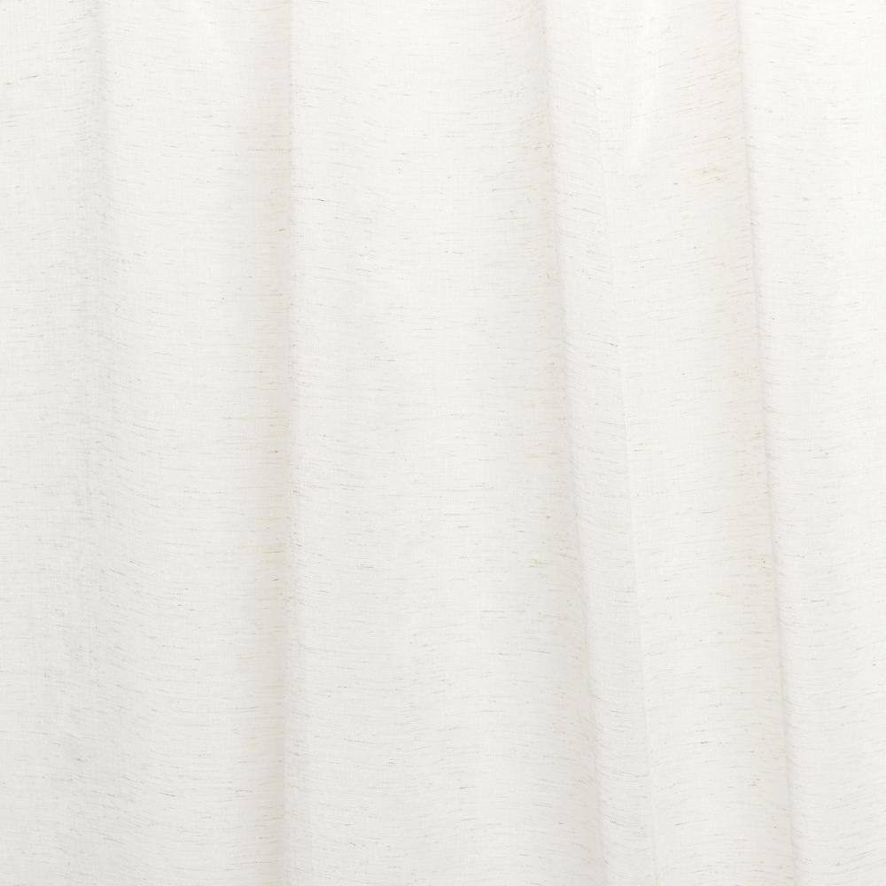 White Sheer Linen-Blend Tab Top Curtain Panels