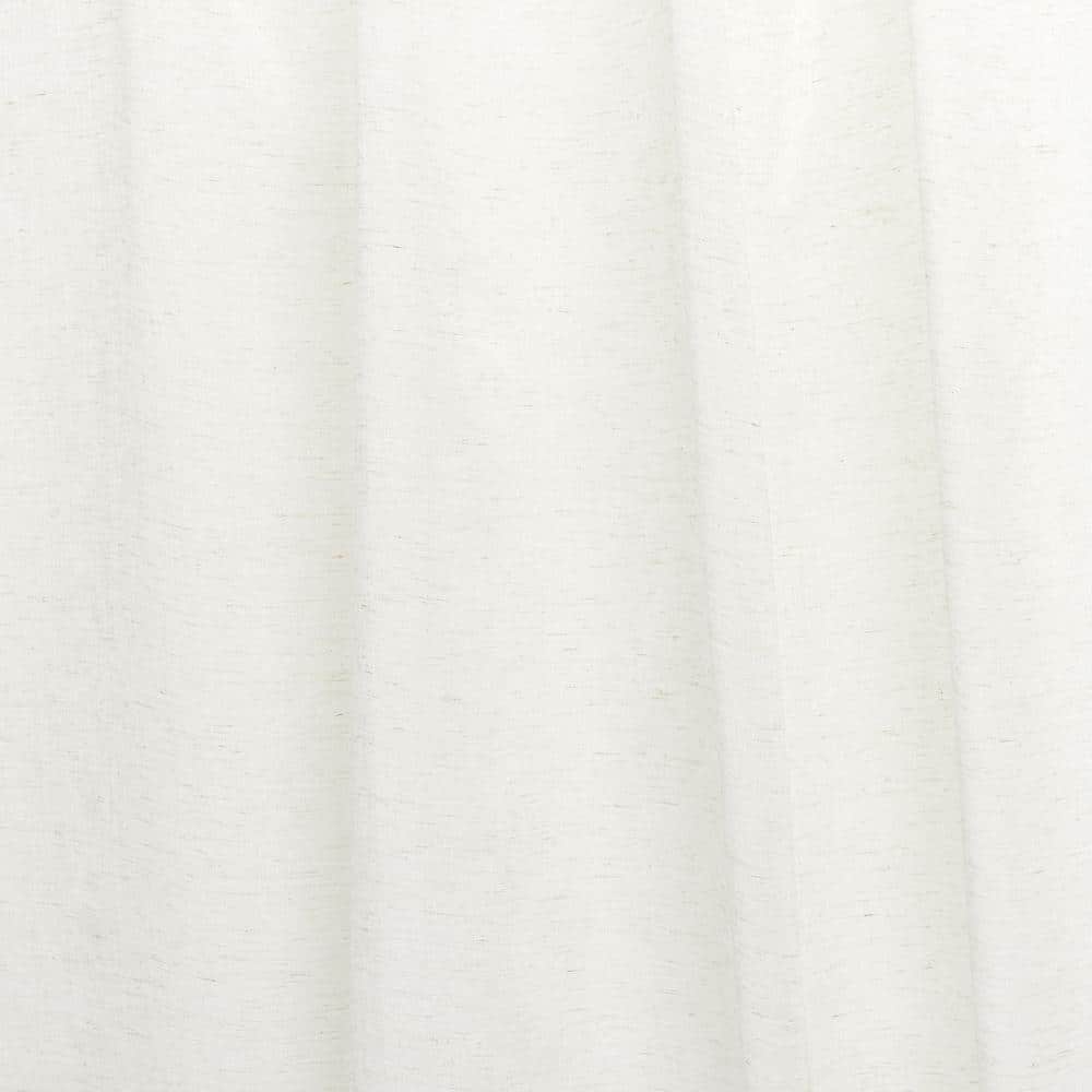 White Sheer Linen-Blend Tab Top Window Panels