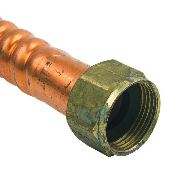 BrassCraft 3/4 in. FIP/MIP x 3/4 in. FIP x 12 in. Copper Water Heater  Connector (7/8 in. O.D.) WB20-12N - The Home Depot