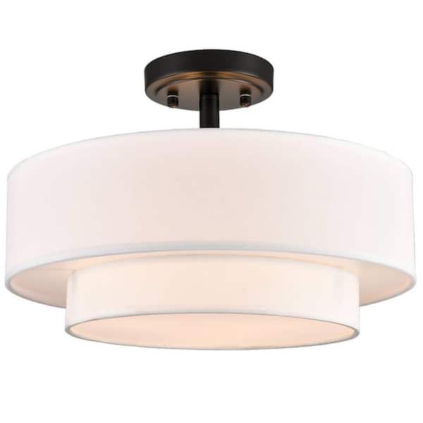 CLAXY 18.11 in. 3-Light Black Flush Mount with No Glass Shade and No Light Bulb Type Included (1-Pack)