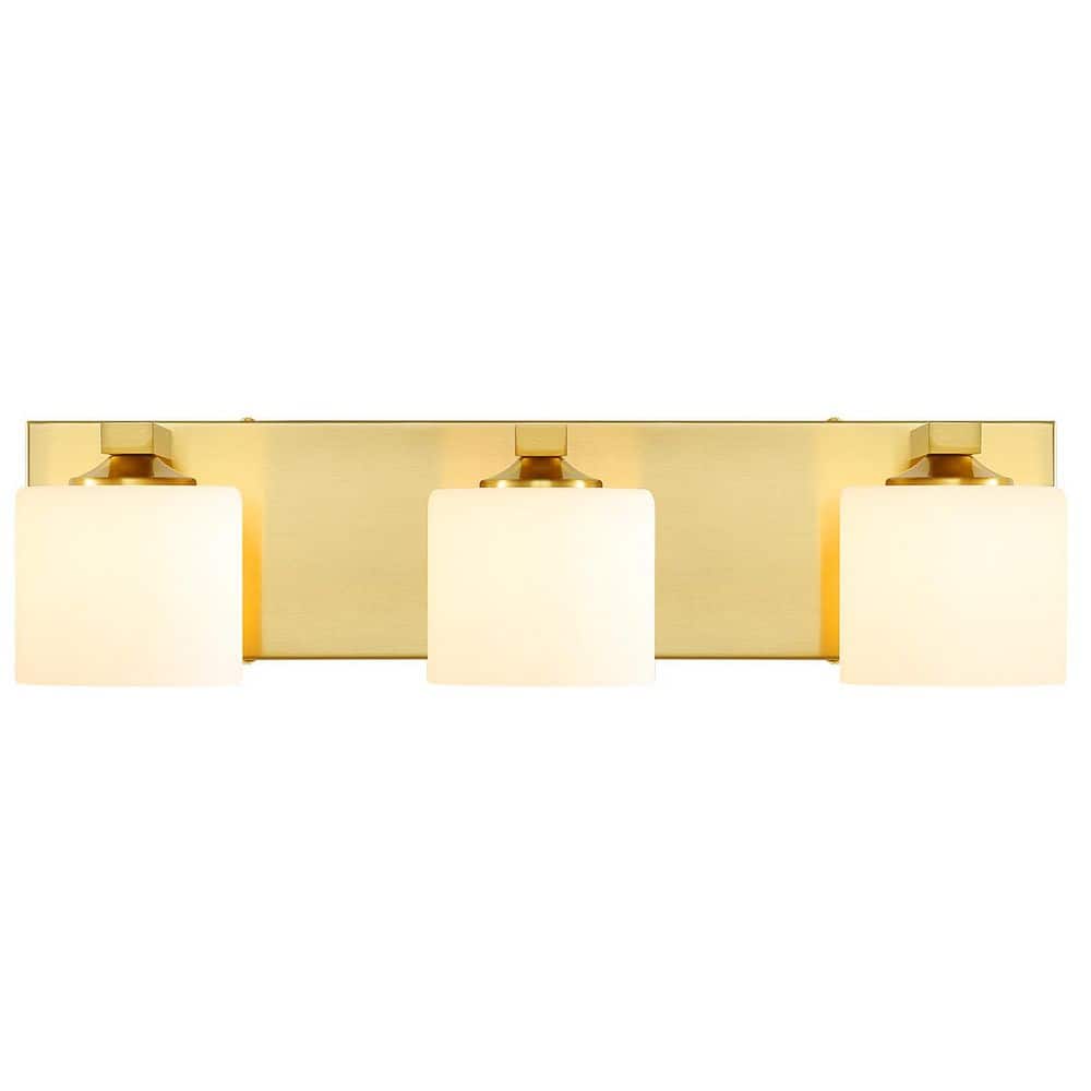 20.5 in. 3 Light Gold Plating Vanity Light with Frosted Glass Shade price history on PriceWatchPro