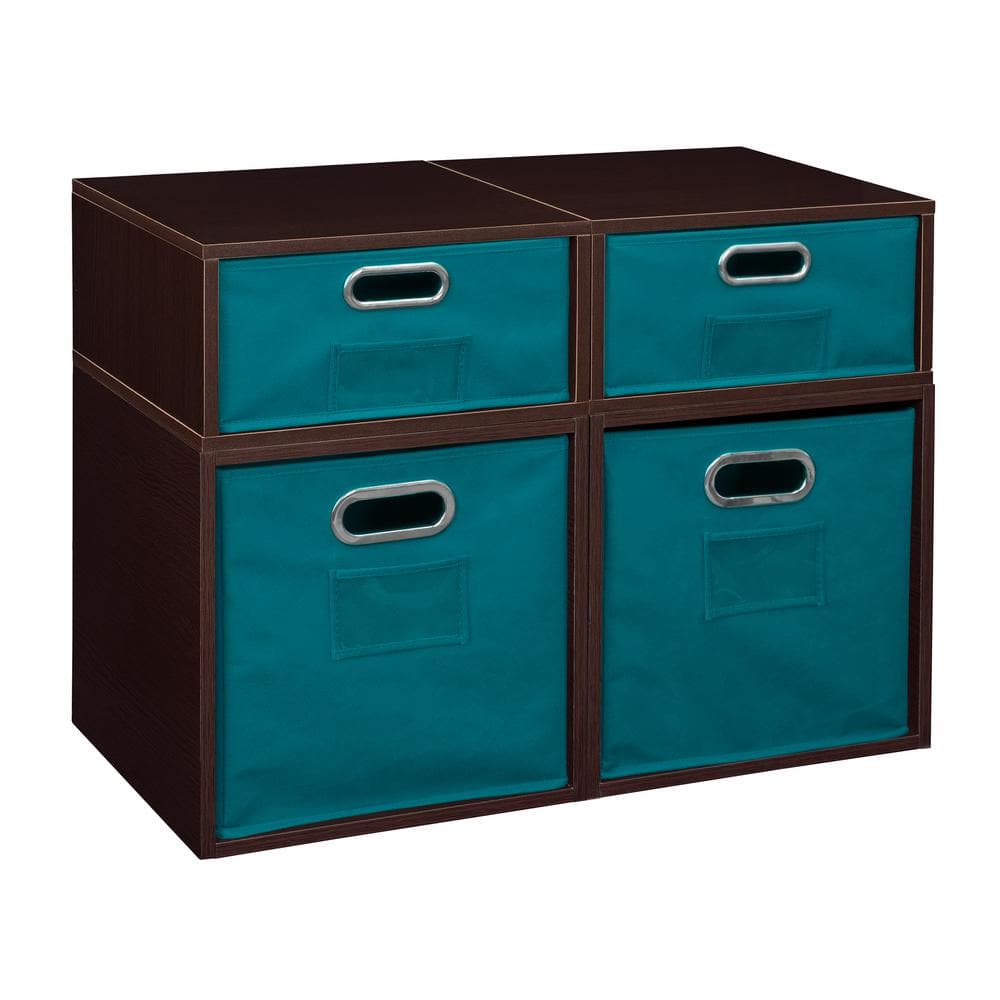 19.5 in. H x 26 in. W x 13 in. D Wood 4- Cube Organizer