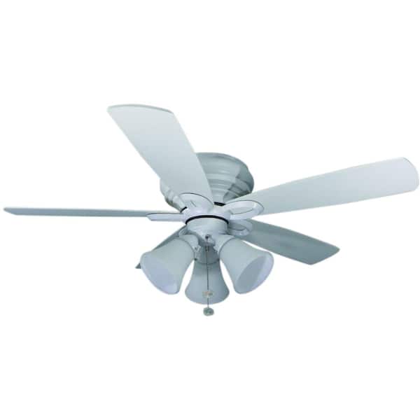 Hampton Bay Maris 44 in. Indoor White Ceiling Fan with Light Kit