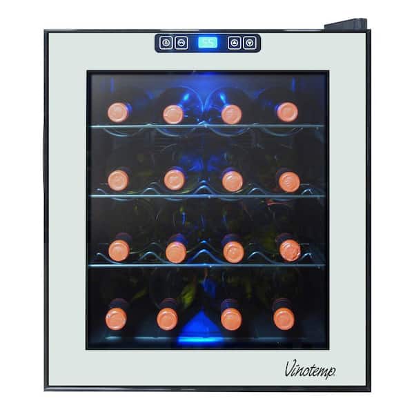 VINOTEMP 16-Bottle Mirrored Thermoelectric Freestanding Wine Cooler