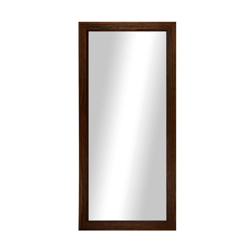 Modern Rustic ( 47.75 in. W x 30.75 in. H ) Wooden Mocha Wall Mirror
