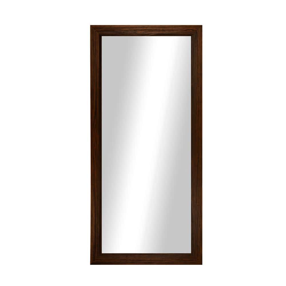 Modern Rustic ( 32.75 in. W x 55.75 in. H ) Wooden Mocha Wall Mirror