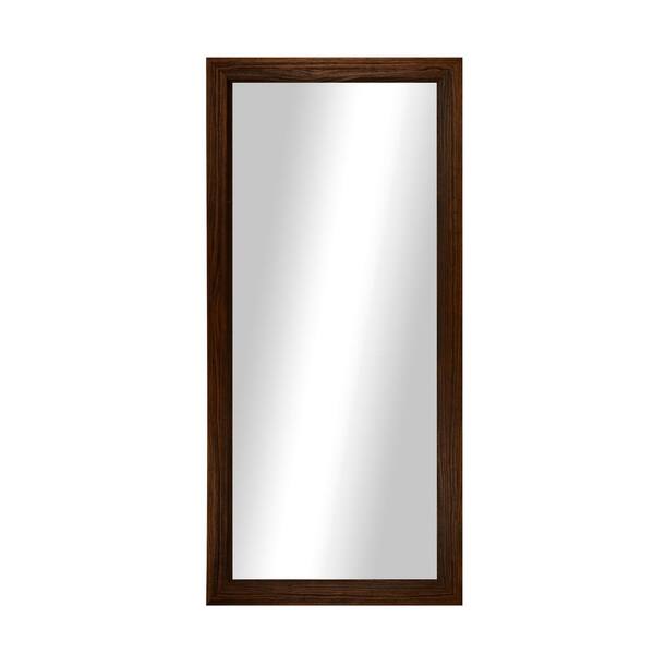 Unbranded Modern Rustic ( 65.75 in. W x 36.25 in. H ) Wooden Mocha Wall Mirror
