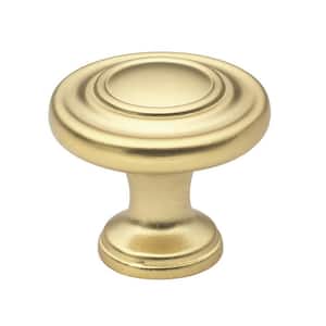 1.25 in. Dia Brass Gold Classic Round Ring Cabinet Knobs (10-Pack)